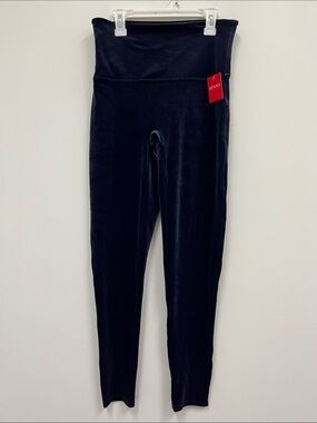 New with tags SPANX navy Velvet High-Rise Leggings size L
